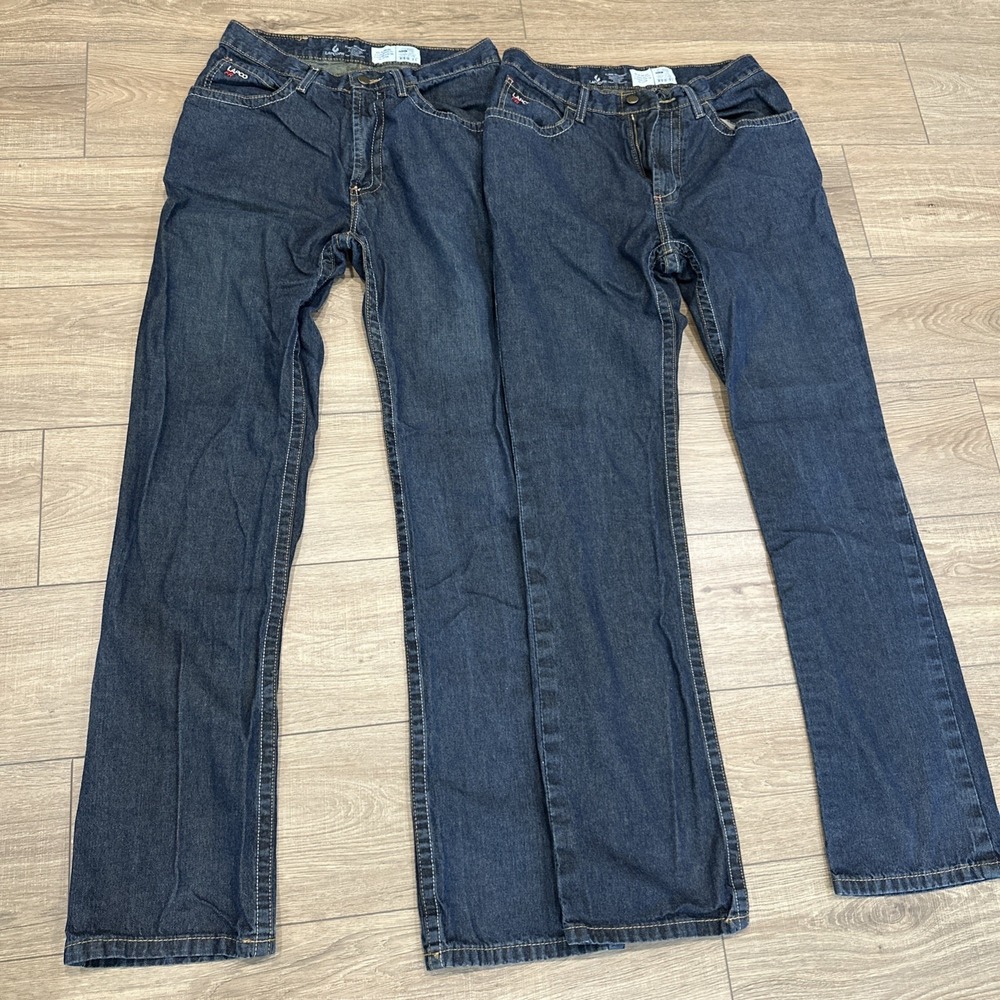 2 Lot Lapco FR Men Jeans 31x36 Blue Denim Straight Leg Flame Resistant 2112 CAT2 - Picture 3 of 8